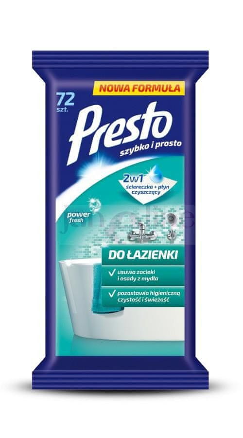 Mizbel PRESTO CLEAN vlhčené utierky - KÚPELŇA 72 ks