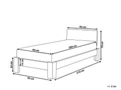 Beliani Drevená posteľ s lamelovým roštom 90x200cm ROYAN