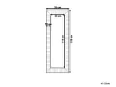 Beliani Nástenné zrkadlo 50x130 cm sivobiele ROSNOEN
