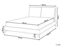 Beliani Ženilková posteľ 180 x 200 cm béžová MELLE