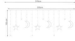 Iso Trade 11328 Svetelný záves hviezdy, mesiac 138 LED multicolor 14760