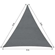 tectake Tieniaca plachta proti slnku trojuholník, šedá - 400 x 400 x 400 cm