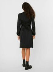 Vero Moda Čierne saténové zavinovacie šaty VERO MODA Erin XS