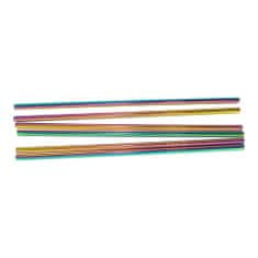 Northix 6x rovné kovové slamky na pitie - Rainbow 