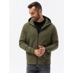 OMBRE Pánska mikina na zips CARL khaki MDN120776 L