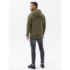 OMBRE Pánska mikina na zips CARL khaki MDN120776 L