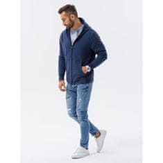 OMBRE Pánska mikina na zips CARL navy MDN120778 S