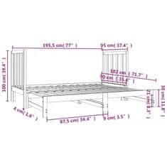 Vidaxl Rozkladacia denná posteľ medová 2x(90x200) cm borovicový masív