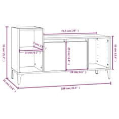 Vidaxl TV skrinka dymový dub 100x35x55 cm spracované drevo