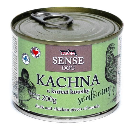 FALCO SENSE DOG kačica a kuracie 6 × 200 g