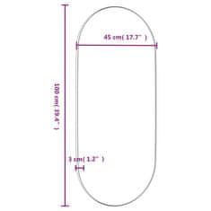 Vidaxl Nástenné zrkadlo zlaté 45x100 cm oválne