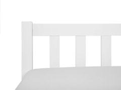 Beliani Drevená posteľ 140 x 200 cm biela FLORAC