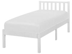 Beliani Drevená posteľ 90 x 200 cm biela FLORAC