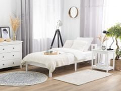 Beliani Drevená posteľ 90 x 200 cm biela FLORAC