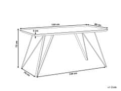 Beliani Jedálenský stôl s mramorovým efektom 150 x 80 cm biela/čierna MOLDEN