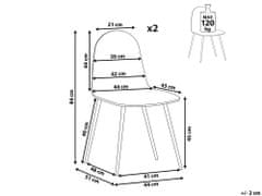 Beliani Sada 2 jedálenských stoličiek z umelej kože hnedá BRUCE