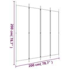 Vidaxl 4-panelový paraván hnedý 200x200 cm látkový