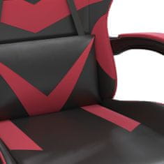 Vidaxl Otočná herná stolička čierna a vínovočervená umelá koža
