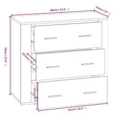 Petromila vidaXL Komoda sivý dub sonoma 80x33x70 cm spracované drevo