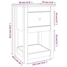 Vidaxl Nočné stolíky 2 ks 40x35x61,5 cm masívne borovicové drevo