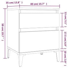 Petromila vidaXL Nočné stolíky 2 ks sivý dub sonoma 40x35x50 cm