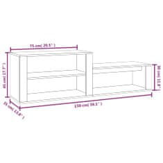 Petromila vidaXL Botník hnedý dub 150x35x45 cm spracované drevo