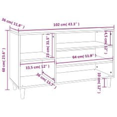 Petromila vidaXL Botník sivý dub sonoma 102x36x60 cm spracované drevo