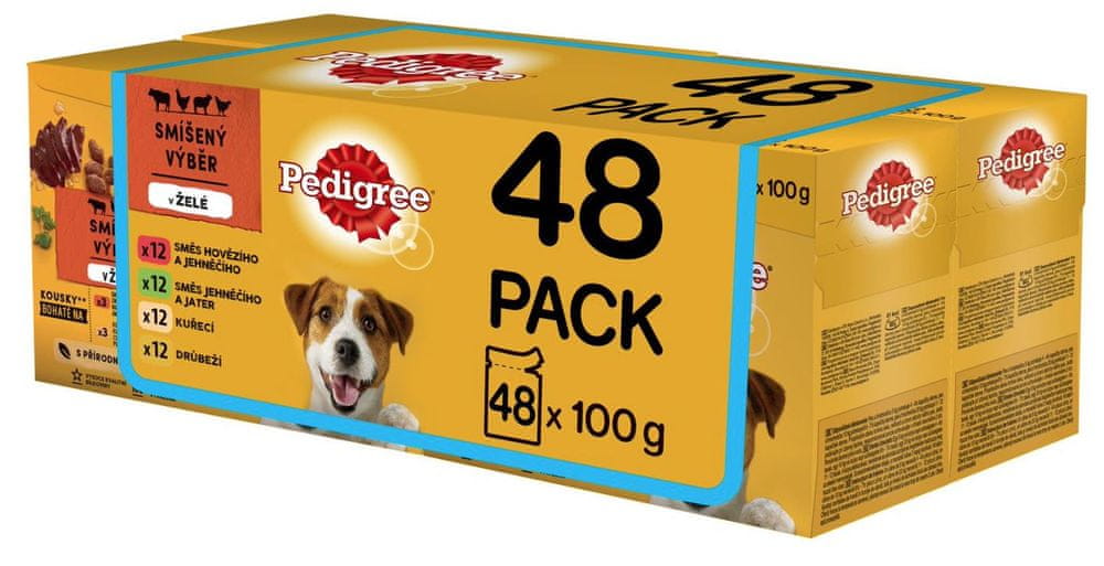 Pedigree Vital Protection kapsičky masový výber v želé pre dospelých psov 48 x 100g