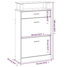 Petromila vidaXL Botník hnedý dub 63x24x104 cm spracované drevo