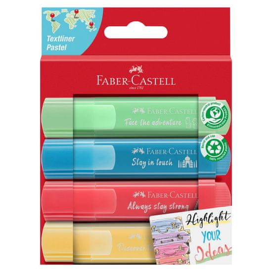 Faber-Castell Zvýrazňovač Pastel 1546/4 set pap. krabička