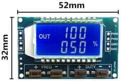 HADEX PWM generátor 1Hz - 150kHz s LCD displejom