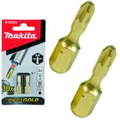 Makita 2 rázové bity Pz2 25mm IMPACT GOLD B-62343