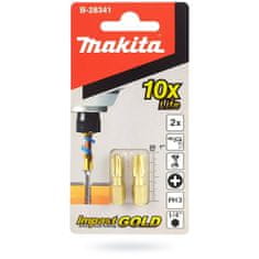 Makita 2 rázové vrtáky Ph3 25 mm IMPACT GOLD B-28341