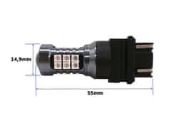 motoLEDy P27/7W LED 3157 12-24V CANBUS červená žiarovka 2000lm