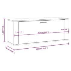 Vidaxl Botník lesklý biely 100x35x38 cm spracované drevo