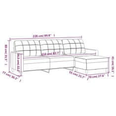 Vidaxl 3-miestna pohovka s podnožkou tmavosivá 210 cm látka