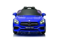 Lean-toys Autobatérie Mercedes SL65 S Modrý lakovaný LCD displej