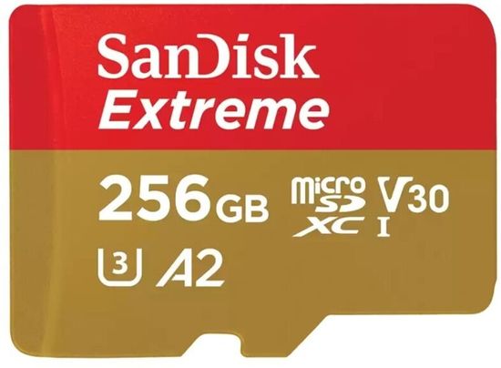 SanDisk Micro (SDXC) SanDisk Extreme 256GB 190MB/s UHS-I U3 + SD adaptér (SDSQXAV-256G-GN6MA)