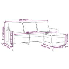 Vidaxl 3-miestna pohovka s podnožkou bledožltá 180 cm látka