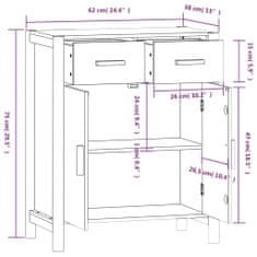 Petromila vidaXL Komoda biela 62x38x75 cm spracované drevo