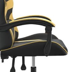 Petromila vidaXL Otočná herná stolička čierna a zlatá umelá koža