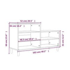 Petromila vidaXL Botník sivý dub sonoma 102x36x60 cm spracované drevo