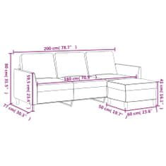 Vidaxl 3-miestna pohovka s podnožkou hnedá 180 cm umelá koža