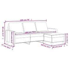 Petromila vidaXL 3-miestna pohovka s podnožkou kapučínová 180 cm umelá koža