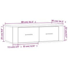 Vidaxl Závesná TV skrinka hnedý dub 80x36x25 cm spracované drevo