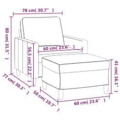 Vidaxl Kreslo s podnožkou ružové 60 cm zamat