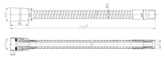 SAPHO Sapho, Hadica k batérii na okraj vane F1/2'- M3/8', 175 cm, chróm, FLE16