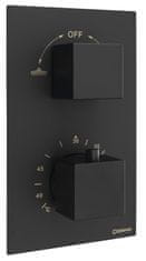 SAPHO , LATUS podomietková sprchová termostatická batéria, box, 2 výstupy, čierna, 1102-62B