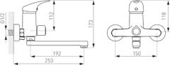 Ferro One, vaňová paneláková batéria 150 mm, chrómová, BFO3A