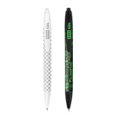 Kids FANCY Guľôčkové pero, modrá semi-gél náplň, 0,7 mm, 24 ks v balení, bielo-šedé a čierno-zelené